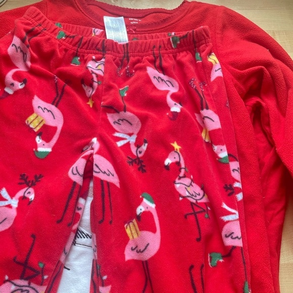 Christmas pajama set size 7 like new carters cat and Jack fleece pants and top - Picture 5 of 7